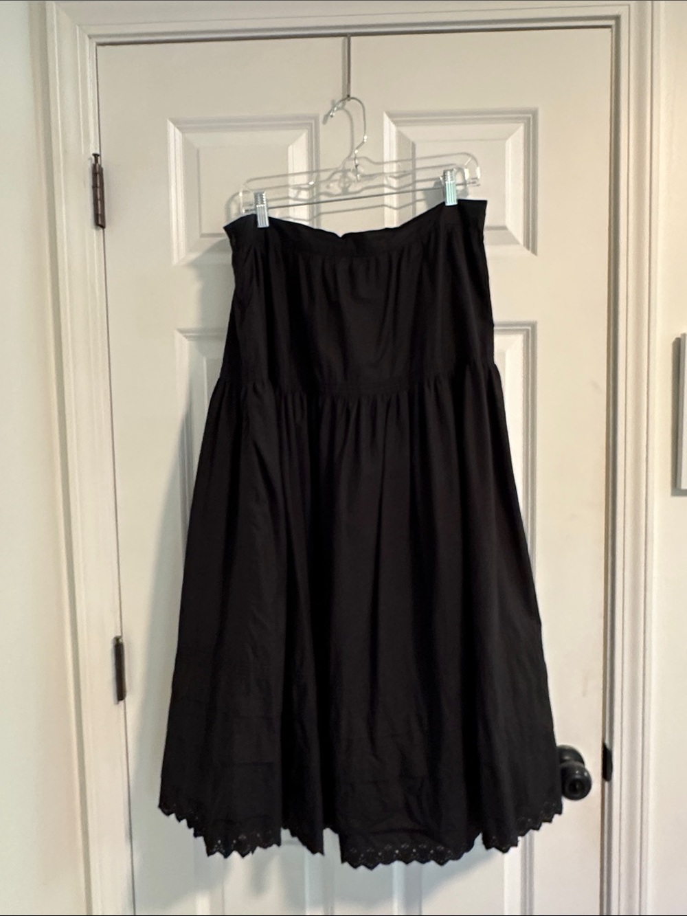 EUC Doen Sebastiane Tiered Cotton Poplin Skirt in Black size XL - Picture 9 of 10